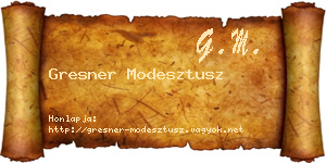Gresner Modesztusz névjegykártya